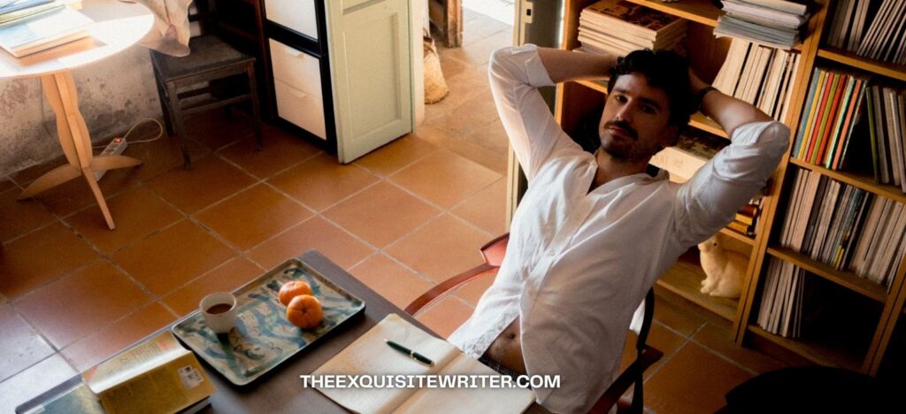 on how to overcome writer’s block, this is A man having a Writer’s Block