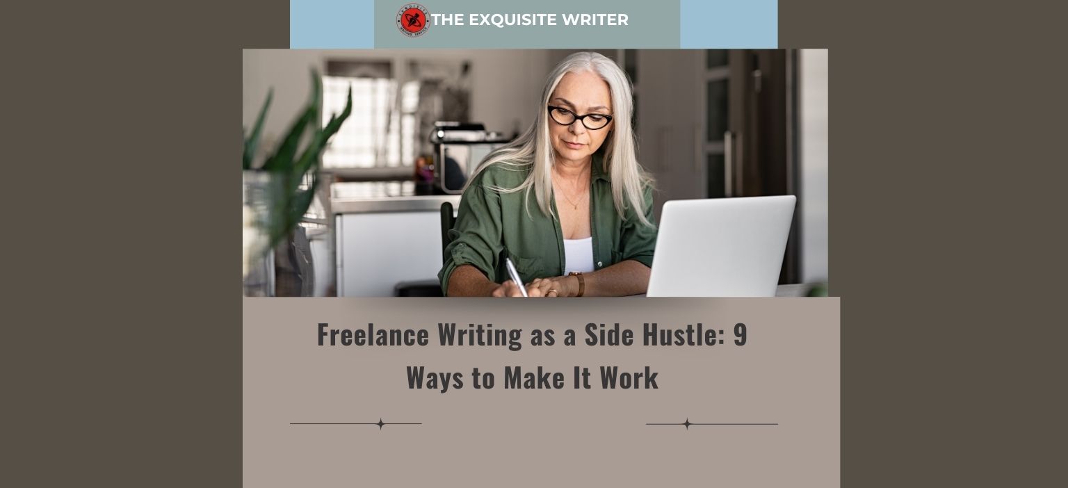 A woman examining Freelance Writing as a Side Hustle