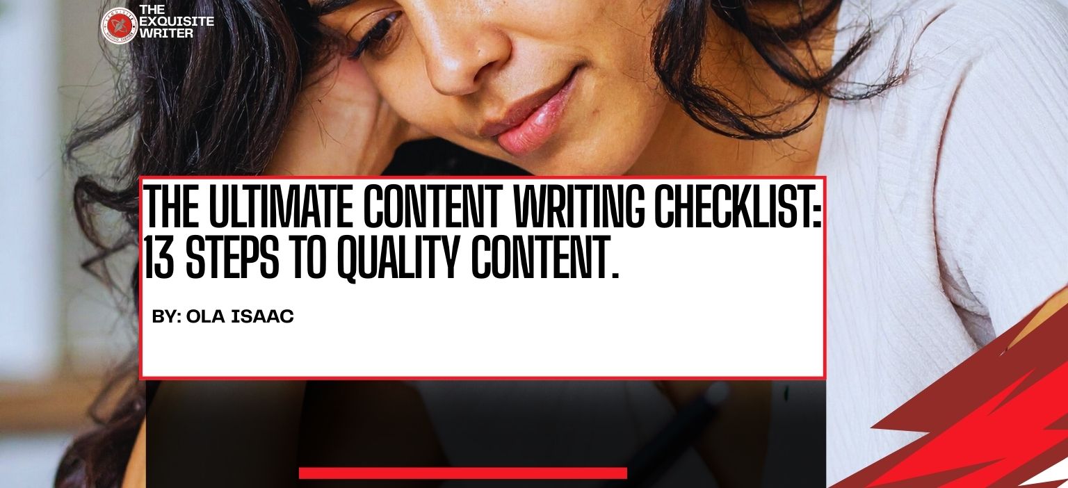 A writer checking Content Writing Checklist