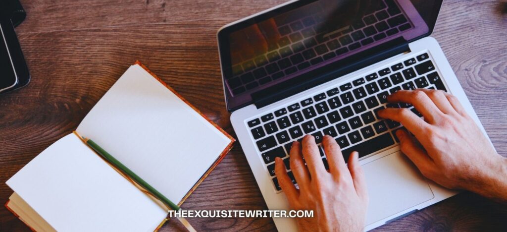 a student practicing free writing examples for students