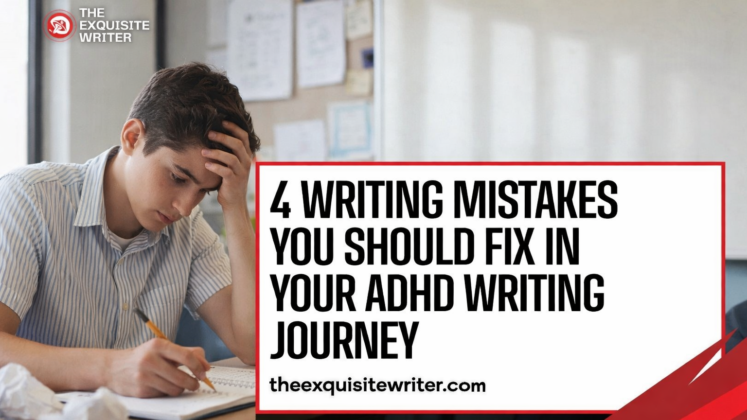 student with adhd writing