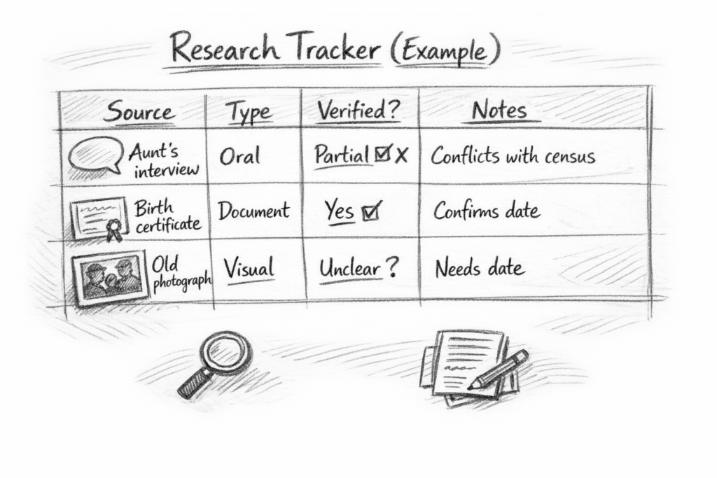 Research tracker related to how to write a biography about a family member on the theexquisitewriter.com